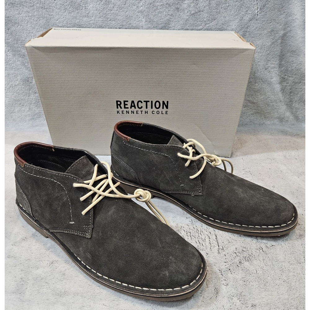 Kenneth Cole Reaction Desert Wind Gray Suede Leather Shoes Size US 11.5